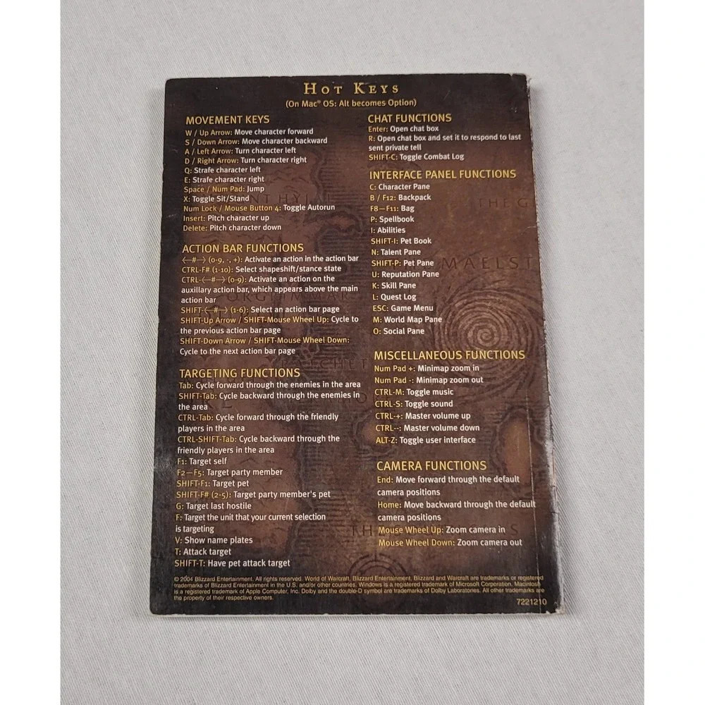 World of WarCraft Game Manual for PC (Manual Only, No Game) - 2004
